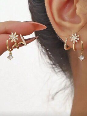 Diamond Star Earrings Q362